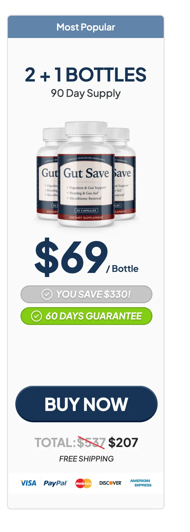 GutSave three bottles order